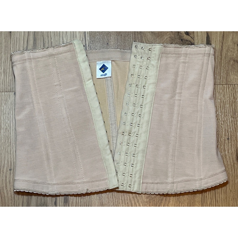 Alzatte Beige Waist Cincher Corset Trainer Tummy Control Shapewear Girdle Medium